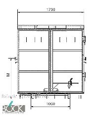 container zubehör  unterbau absetzkippermulden flügeltüren offen,  