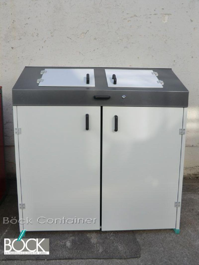 container zubehör  müllhaus 1,1 cbm behälter aus für stahl  